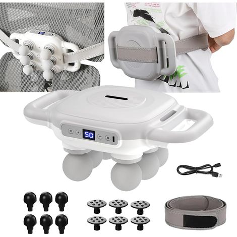 Pistolet De Massage, 1500 Mah Masseur Musculaire à 6 Têtes Avec 18 Têtes De Massage Ceinture Abdominale Et 50 Vitesses Pour Soulager La Douleur Du Dos De La Taille De L'Abdomen Et Des Jambes (1/5)