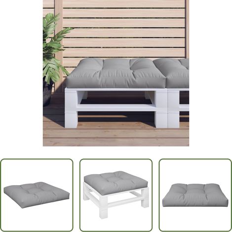 Coussin de jardin - Coussin de palette gris 70x70x12 cm tissu (1/5)