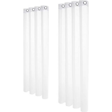Rideau Voile - Filtre Lumière - Polyesther - Pour Salon Chambre - 140 x 260 cm - Blanc - Lot de 2 (1/5)