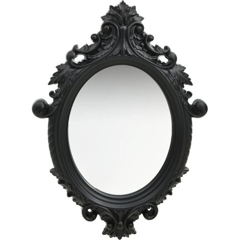 Miroir mural Miroir déco pour Salle de bain,Salon,Chambre style château 56x76 cm Noir DZNZN647029 (1/5)