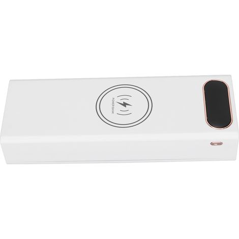 L20 QC 22,5W + 15W Kabelloses Ladegehäuse für 20 18650-Akkus, DIY-Powerbank (Weiß) (1/5)