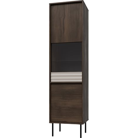 Vetrina Astra a 2 ante Legno scuro e Cashmere