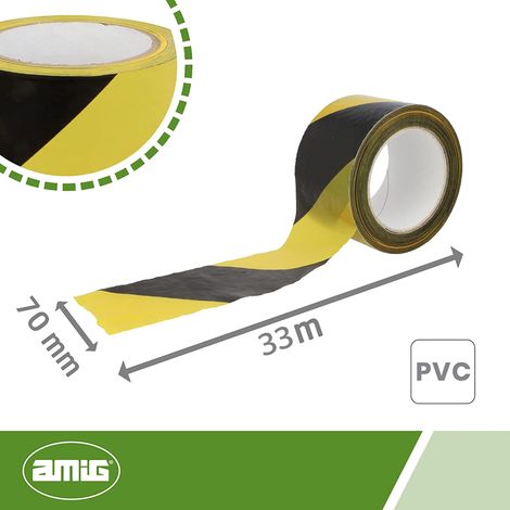 Filiyano-Ruban de marquage jaune et noir - 70 mm x 33 m, marquage d'avertissement (1/5)