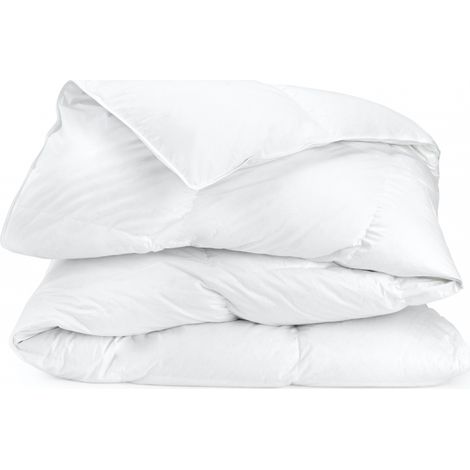 Couette Anti acarien synthétique 350g/m² 240x260 cm - Blanc (1/4)