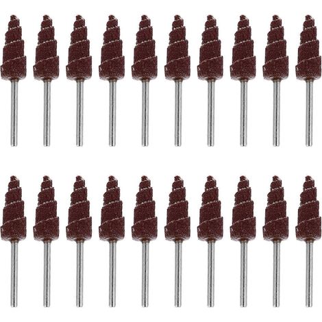 Lot de 20 disques abrasifs à lamelles coniques avec poignée pour l'ébavurage et le ponçage-5.5X1.2CM-Brown (1/4)