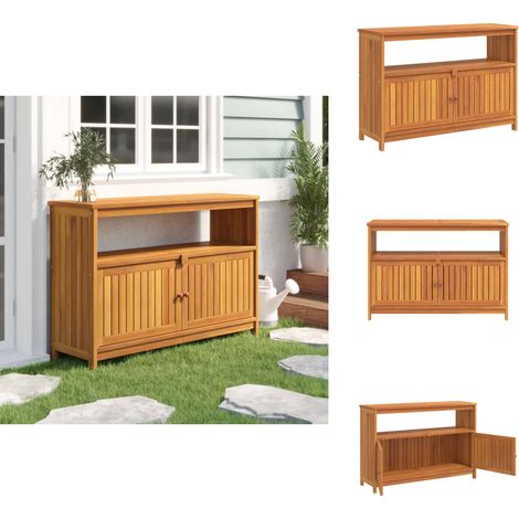 Table console de jardin 110x35x75 cm bois massif d'acacia - Table Console Jardin - Meuble De Jardin - Table D'extérieur - Acacia Massif - Rangement (1/5)