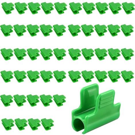 50 clips pour filets de jardin, compatibles avec les serres et adaptés aux plantes de 11 mm. Ces clips permettent de fixer solidement les filets de 11 mm et de prolonger la saison de croissance. (1/5)