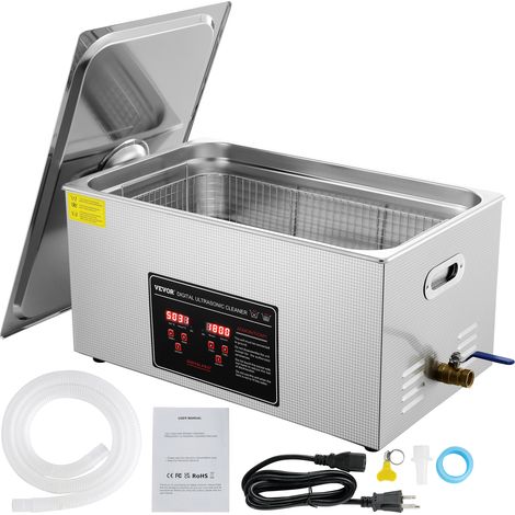 VEVOR Pulitore a Ultrasuoni Display Digitale in Acciaio Inox Capienza 22 Litri con Riscaldamento Tempo Temperatura Regolabile, Macchina Pulitrice a Ultrasuoni per Gioielli Occhiali Orologi Laboratorio (1/5)