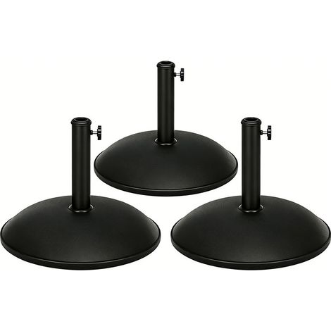 3er-Set  sonnenschirmständer aus Edelstahl Schirmständer mit Griffe, halbrund Schirmhalter, Schirmgewichtfür Sonnenschirm Ø3,8-Ø4,8 cm, für Balkon, Terasse, Garten, Bronze, Schwarz