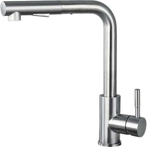 Küchenarmatur 31cm hoch Edelstahl ausziehbar & 360° schwenkbar