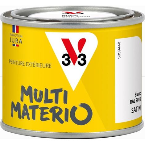 Peinture extérieure bois, fer, plastique V33 blanc satiné 0.125l (1/3)
