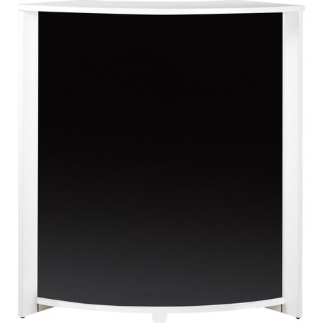 Meuble Comptoir Meuble Bar 96 cm Face Noire 3 Niches 96,7 x 104,8 x 44,9 cm - Coloris: Blanc (1/4)