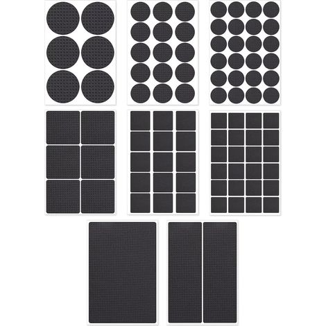 Lot de 93 patins antidérapants en caoutchouc pour meubles ronds rectangulaires pour pieds de meubles, pieds de chaise, canapés – 8 tailles (1/5)