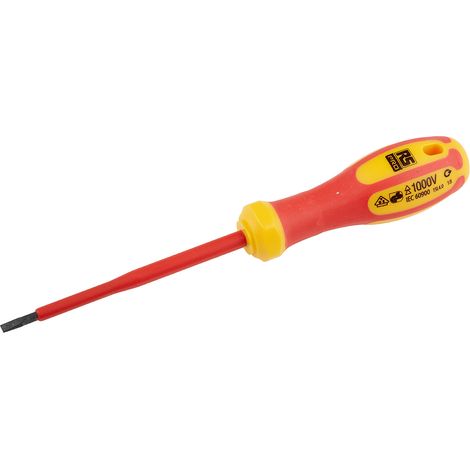 Tournevis RS PRO, Pointe , pour vis Fendu 0,8 x 4 mm type Isolé, 100 mm ( Prix pour 1 ) (1/4)