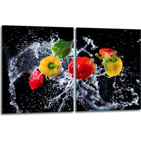 2x Glas-Schutzplatte für Herd 40x52 Pfeffer (1/5)