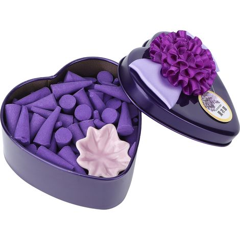 Encens Cône Ménage Parfum Intense Spa Éliminateur Odeurs Retour Flux Lavande Violet Foncé (1/5)