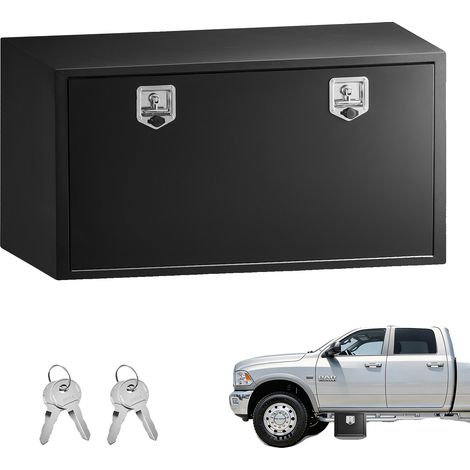 Caja de herramientas Vevor para montaje bajo chasis de camiones, 609 x 305 x 356 mm, caja de almacenamiento de acero resistente para remolques con cerradura y llaves, organizador. (1/2)