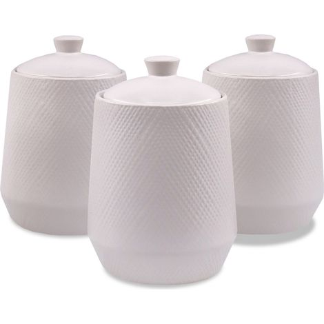 Set di 3 contenitori in ceramica per caffè, tè e zucchero MAESTRO BIANCO MR-20002-03CS (1/4)
