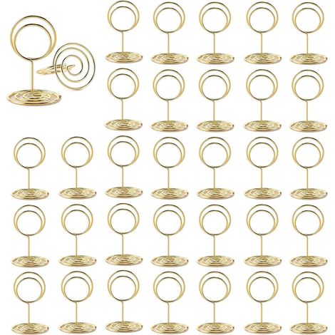 30er-Pack Tischkartenhalter mit Clips, Memohalter, Tischkartenhalter für Hochzeiten, Geburtstage, Partys (rund)