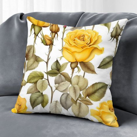 Housse de coussin fleurs printemps été, décoration canapé salon,45×45cm (1/5)