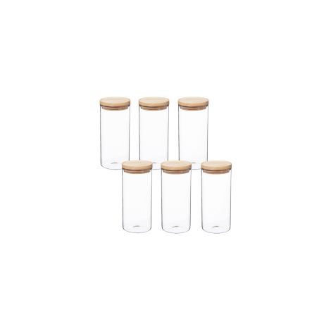 Accessoire de cuisine wellhome 6 bocaux hermétiques 1,3l