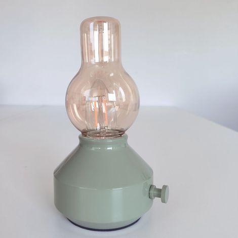 Lanterne LED vintage rechargeable USB-C verte Lustre antique à intensité variable 2 W 2700 K