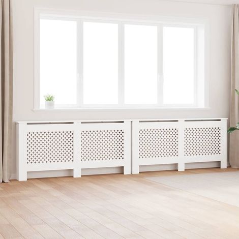 Cache-radiateurs 2 pcs Blanc 172x19x81,5 cm MDF