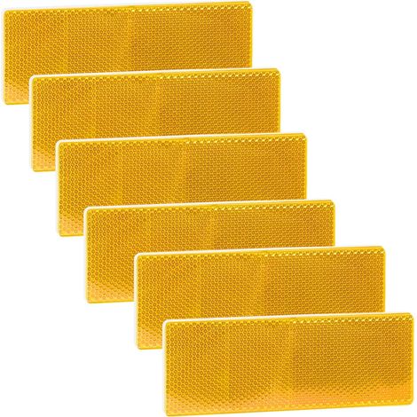 Cat Eye Reflector Sticker, 6 Pack 148 x 48 mm, Orange, Rectangular, Side Reflectors, Triangular Reflectors, Car Reflectors, Universal Mix for Truck, Trailer, Caravan (1/5)