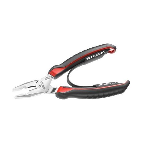 Facom – Pince universelle 180 mm – Taillants pour fils jusqu'à 200 kg/mm² – Effort de coupe minimal – Acier Chrome Molybdène Vanadium