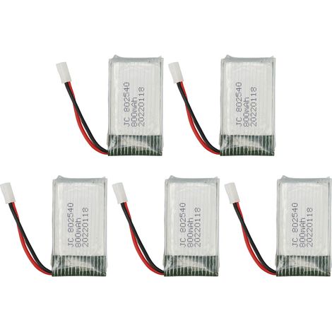 5 accus 802540 800mAh batterie de rechange pour drone RC, portable UAV accessoire compatible SYMA X5C X5C1 X5 X5SC X5SW M68 K60 (1/5)