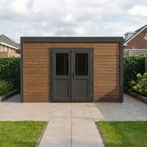 Abri de jardin en bois Nova 4.09x2.59m - 10.59m2 - Ep. 28mm - Traité (1/4)