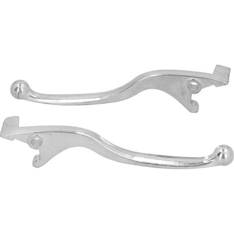 Paire de Poignées de Levier de Frein Argentées de Haute qualité pour Moto, Cyclomoteur, VTT, Remplacement en Alliage D'aluminium usiné CNC pour un Freinage Fiable. (1/5)