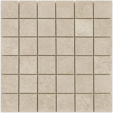 Mosaïque effet Béton Beige Sable 30x30x0,9 cm Sorelan - Sol et mur intérieur (vendu par carton de 0,72 m²) - RO'MA CARRELAGE