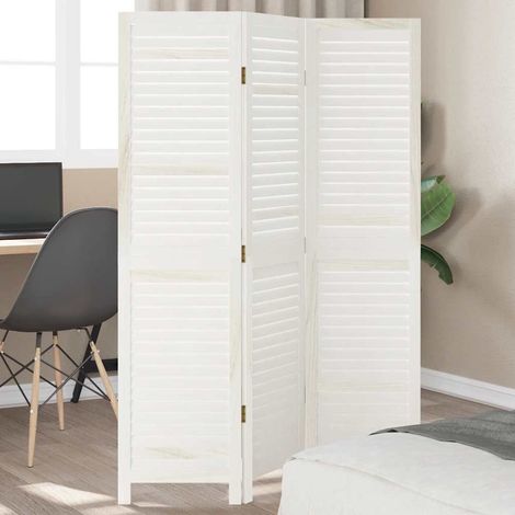 Divisorio Ambienti 3Pannelli Bianco Legno Massello di Paulownia vidaXL55724 (1/5)