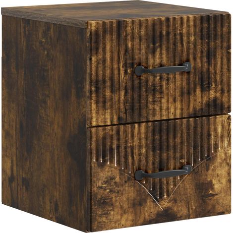 Wall-Mounted Bedside Cabinet Smoked Oak 34.5 x 33 x 40 cm vidaXL