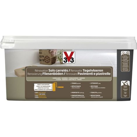 V33  RINNOVARE PAVIMENTI E PIASTRELLE SMALTO BIANCO SATINATO 2,0 LT