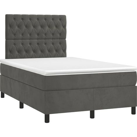 Maison Exclusive - Cama box spring con colchón terciopelo gris os (1/5)