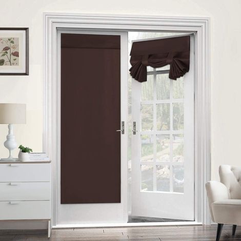 Blackout Curtain for French Doors - Thermal Insulated Blackout Glass Door Curtain Panel Tricia Curtain for Door Window Curtains, 1 Panel, 26 x 68 Inches, Burgundy
