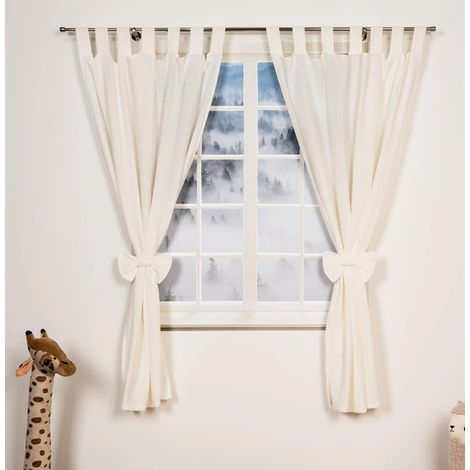 Alavya Home Vorhänge Schlaufen 100x150 cm Baumwolle - 2er-Set, Weiß (1/5)