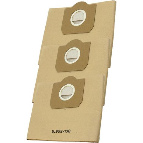 Bolsas para aspiradora WD3 compatibles con Kärcher 6.959-130.0, bolsas de filtro de papel 1629 MV3 A2201/2204/2504/2554/2251/2604, bolsas para aspiradora, bolsas de papel (6 amarillas) (1/4)