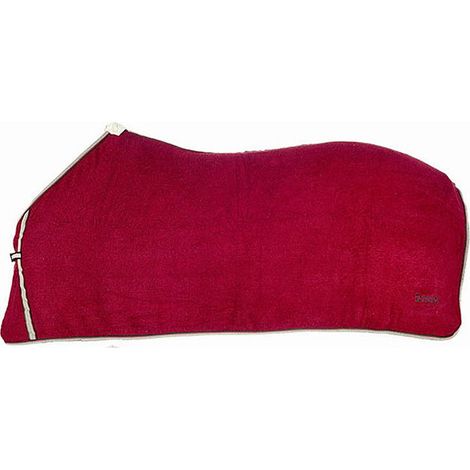 120 cm Widerrist/Schweif, Bordeauxrot 05: Tugue-Decke mit kontrastierender Einfassung ideal zum Aufsaugen und Trocknen von Schweiß (1/5)