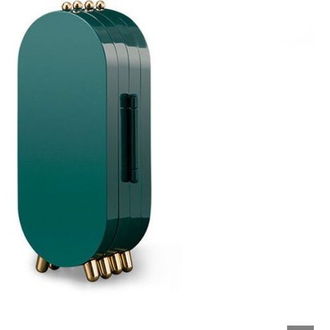 Armoire A Bijoux - Pliable - Miroir Integre - 115 x 65 x 235 mm - Protection Contre Oxydation Et Poussiere - Vert - 1 Piece (1/5)