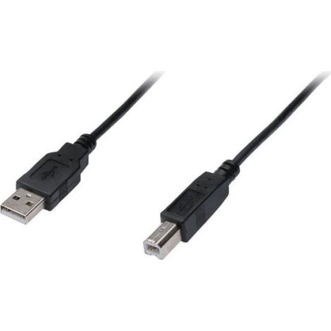 Câble USB - USB A Mâle vers USB B Mâle - USB 2.0 - 1,8 m - Blindé - Noir