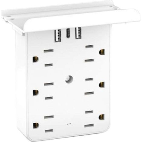 10-in-1-Wandsteckdosenleiste mit integriertem Nachtlicht, ideal für Zuhause oder Büro (amerikanischer Stecker). (1/5)