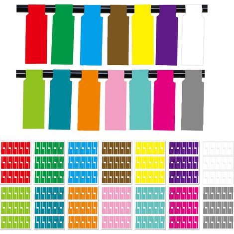420 Étiquettes de câble, 14 couleurs, étiquettes imperméables, autocollantes pour gestion câbles, bureau, maison (1/5)