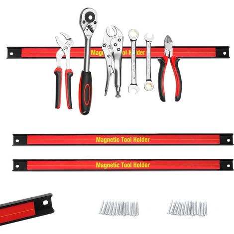 COSTWAY Tiras Magnética 46cm Barra de Herramientas Portaherramientas Banda Soporte para Garaje Taller (1/5)