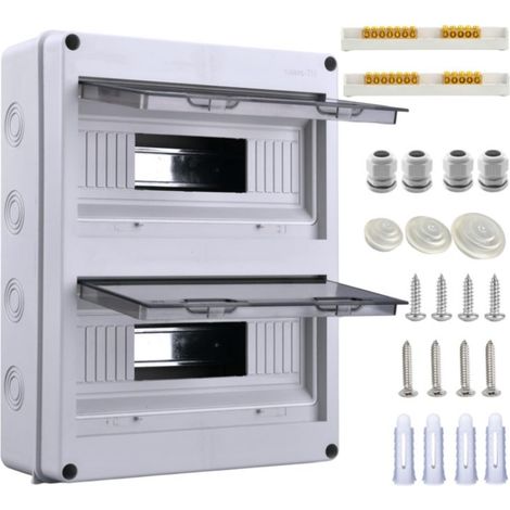 Boîte À Fusibles Encastrable - 24 Modules - IP65 - Pour Salle Humide Jardin Garage Patio - Boîte De Distribution Électrique (1/5)