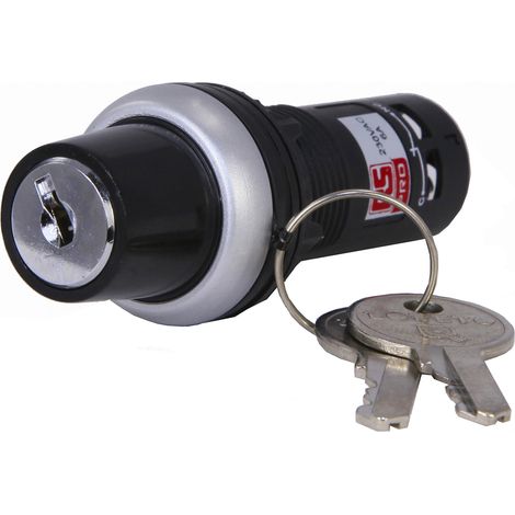 Interrupteur à clé 3 positions 1RT, Vis, 6A 22mm ( Prix pour 1 )