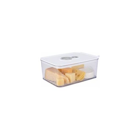 Boite fromage frigo 1650 ml avec couvercle hermetique et bouton de reglage du temps Boite a fromage pour frigo empilable utilisable aussi comme plateau fromage frigo pratique et facile a nettoyer (1/5)