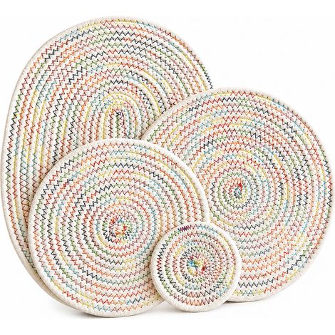 dessous-de-plat isolant multicolore 24 cm en coton